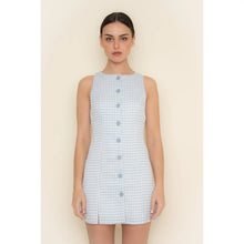 Load image into Gallery viewer, Blue Gingham Mini Dress