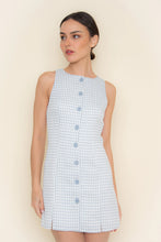 Load image into Gallery viewer, Blue Gingham Mini Dress