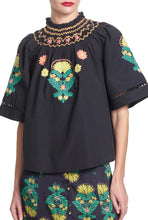 Load image into Gallery viewer, Black Bexley Smocked Top