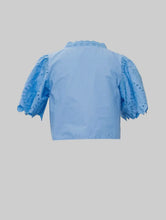Load image into Gallery viewer, Sky Blue Eyelet Top
