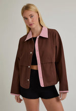 Load image into Gallery viewer, Chocolate and Pink Gingham Jacket
