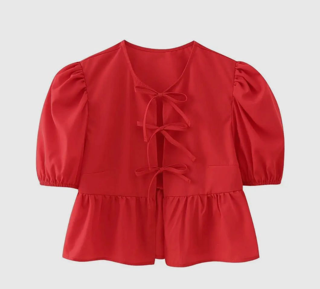 Red Peplum Top