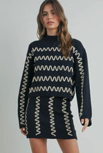 Load image into Gallery viewer, Black Ric Rac Sweater Set
