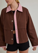 Load image into Gallery viewer, Chocolate and Pink Gingham Jacket
