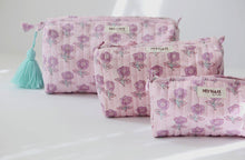 Load image into Gallery viewer, Lavender Floral Cosmetic Bag
