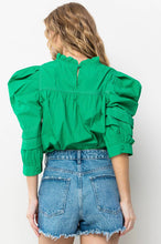 Load image into Gallery viewer, Green Puff Sleeve Top
