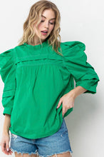 Load image into Gallery viewer, Green Puff Sleeve Top
