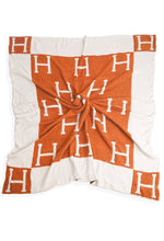Load image into Gallery viewer, H-Patterned Fuzzy Blanket; Orange

