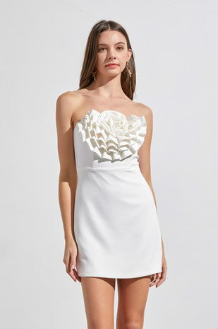 White Rose Mini Dress