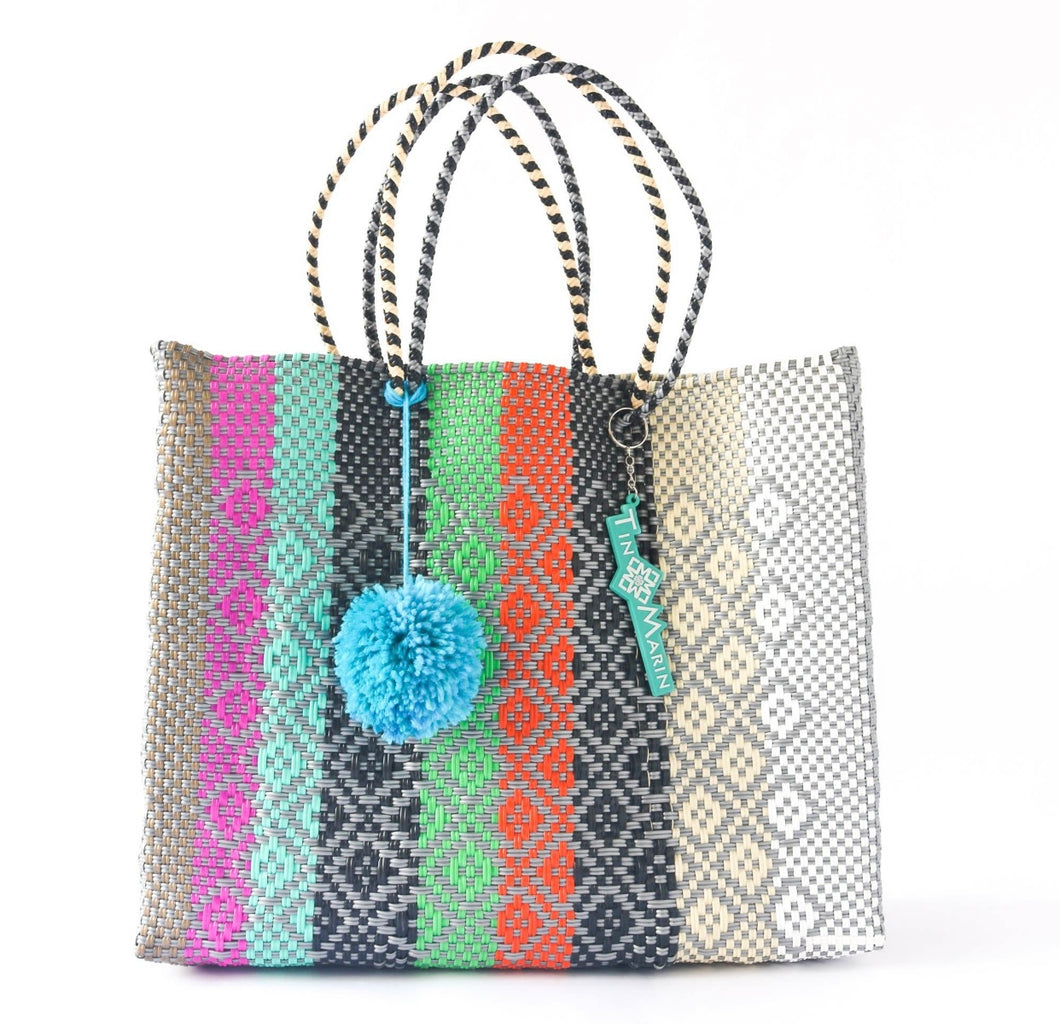 Colorful Woven Super Tote