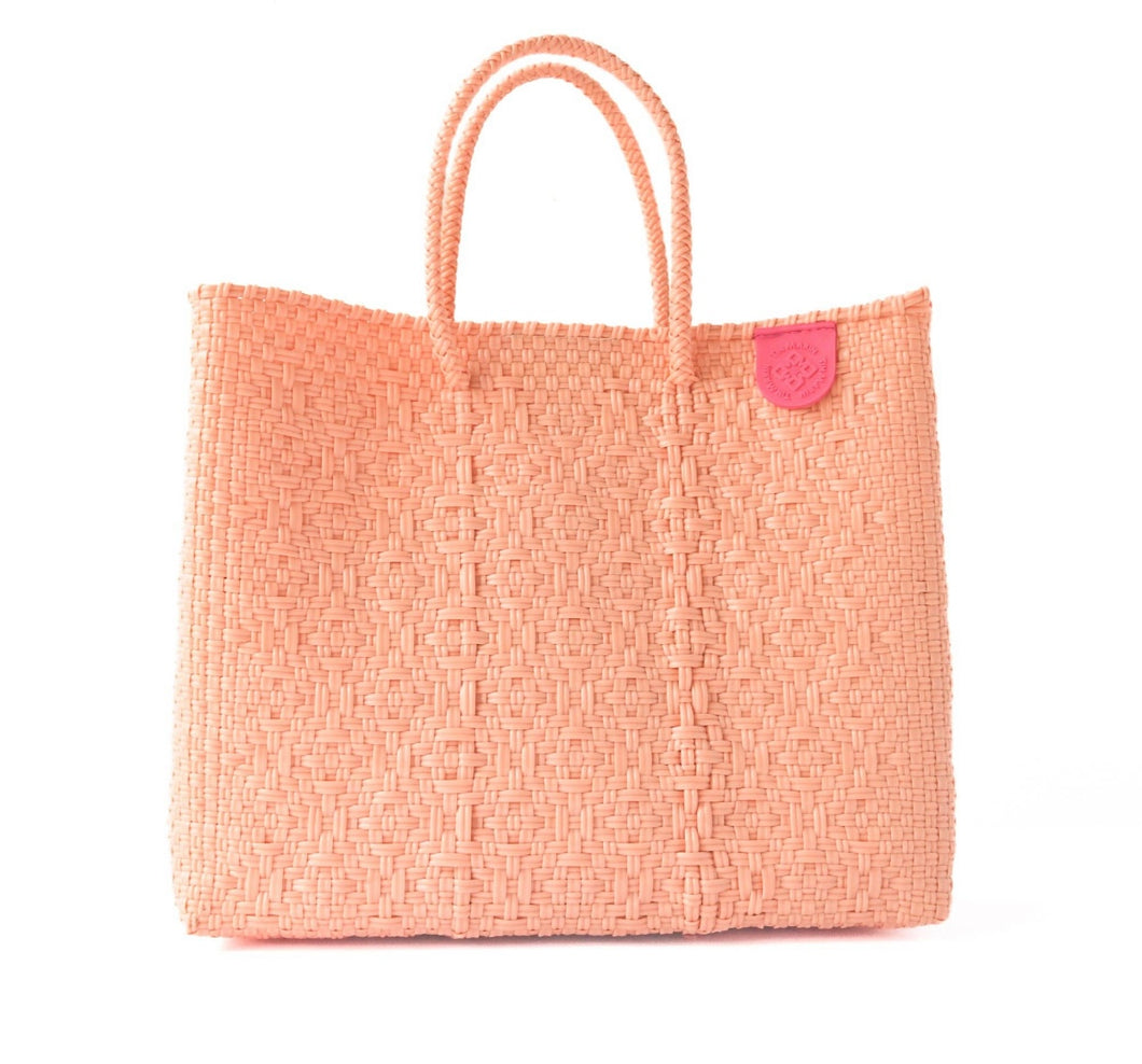 Peach Medium Woven Crossbody